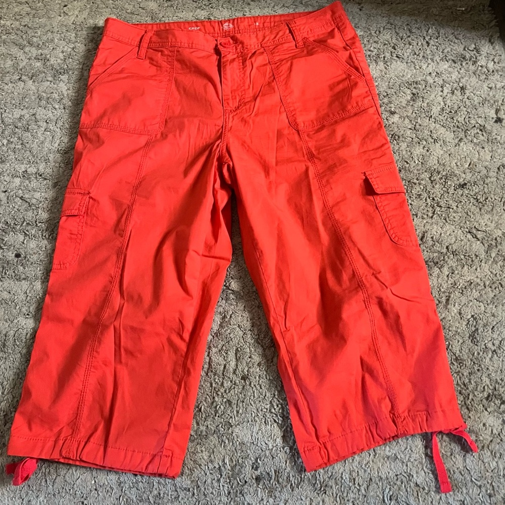 St. John's Bay Red Crop Pants women minimalist pocket